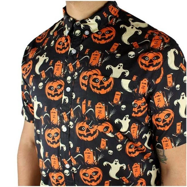 Creepy Co. Beistle® Graveyard Gourd Button Up Shirt *SALE* - Image 3