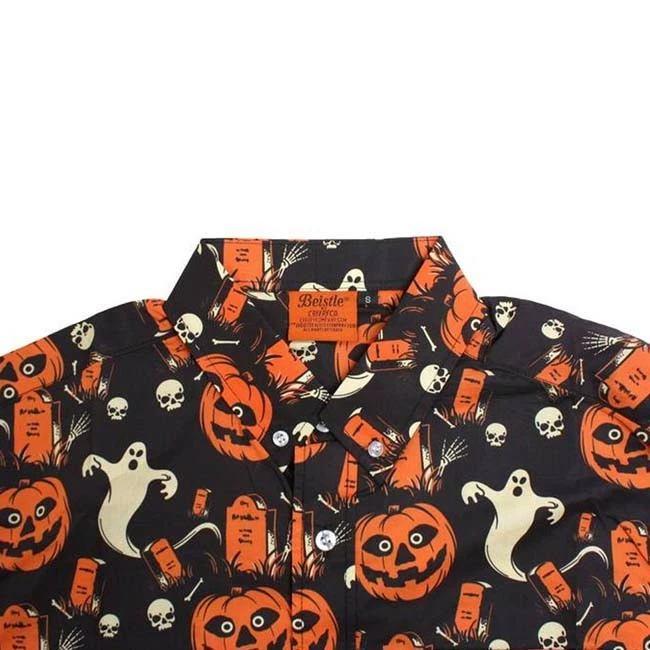 Creepy Co. Beistle® Graveyard Gourd Button Up Shirt *SALE* - Image 6