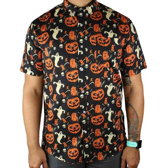 Creepy Co. Beistle® Graveyard Gourd Button Up Shirt *SALE* - Image 5
