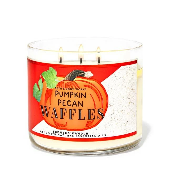 Other Bath & Body Works 3 Wick Candle Pumpkin Pecan Waffles (Pumpkin Design)