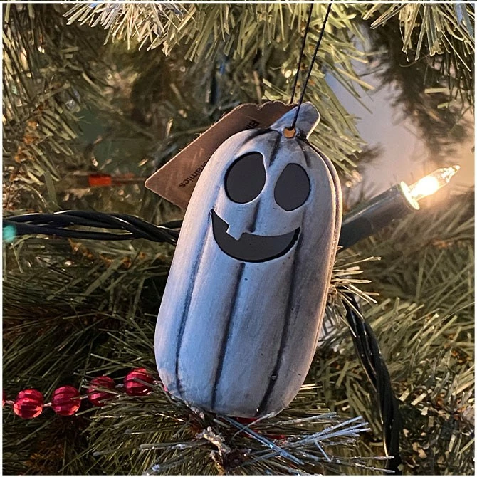 Ghost Pumpkin Christmas Tree Ornament Black Star Ceramics