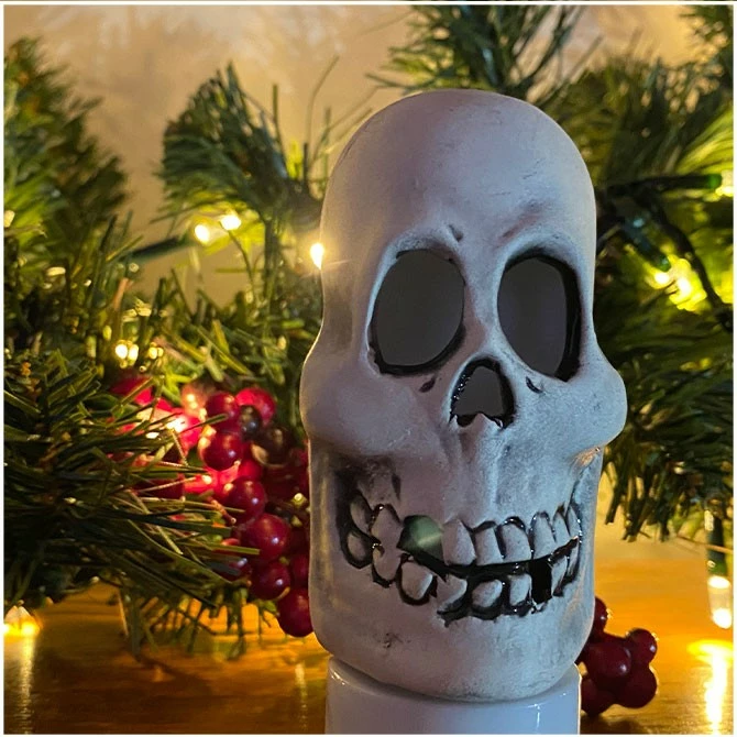 Ceramic Tea Light Holder Mini Skull Black Star Ceramics - Image 2