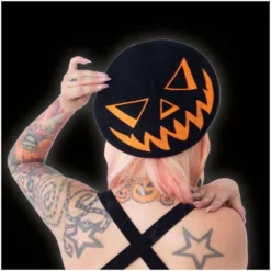 Kreepsville 666 Trick Or Treat Pumpkin Black Beret *SALE*