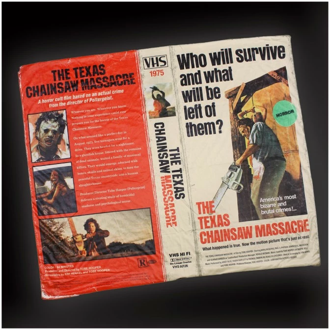Creepy Co. Texas Chainsaw Massacre VHS Blanket
