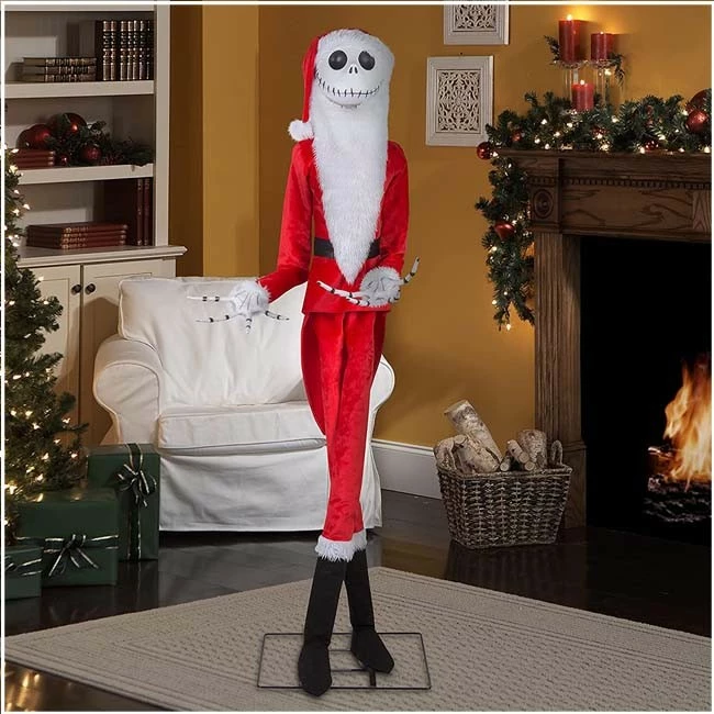 Gemmy The Nightmare Before Christmas Life Size Animated Prop Santa Jack Skellington